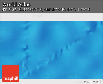 Physical 3D Map of the Area around 44° 53' 21" S, 135° 13' 29" E