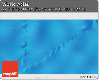 Physical 3D Map of the Area around 44° 53' 21" S, 135° 13' 29" E