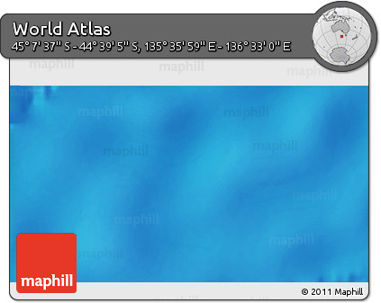Physical 3D Map of the Area around 44° 53' 21" S, 136° 4' 29" E