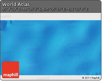 Physical 3D Map of the Area around 44° 53' 21" S, 136° 4' 29" E