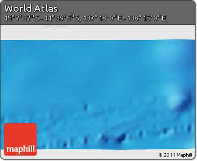 Physical 3D Map of the Area around 44° 53' 21" S, 137° 46' 30" E