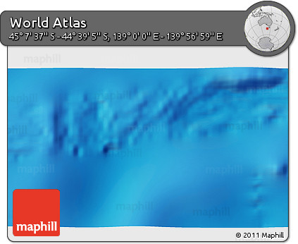 Physical 3D Map of the Area around 44° 53' 21" S, 139° 28' 29" E