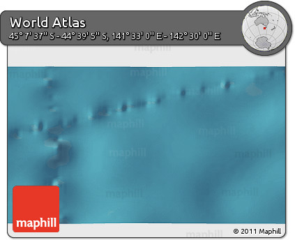 Satellite 3D Map of the Area around 44° 53' 21" S, 142° 1' 30" E