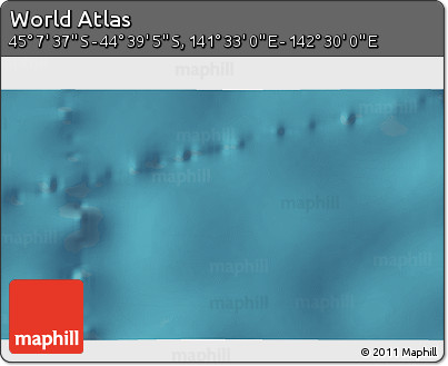 Satellite 3D Map of the Area around 44° 53' 21" S, 142° 1' 30" E