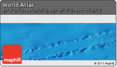 Physical Panoramic Map of the Area around 44° 53' 21" S, 143° 43' 29" E