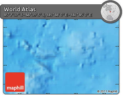 Physical Map of the Area around 44° 53' 21" S, 146° 16' 30" E