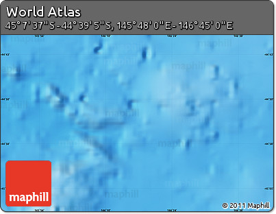 Physical Map of the Area around 44° 53' 21" S, 146° 16' 30" E