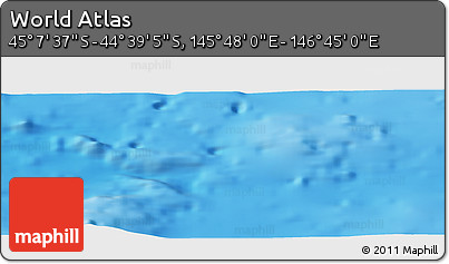 Physical Panoramic Map of the Area around 44° 53' 21" S, 146° 16' 30" E