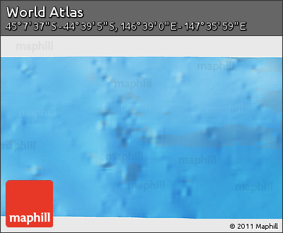 Physical 3D Map of the Area around 44° 53' 21" S, 147° 7' 30" E