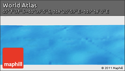 Physical Panoramic Map of the Area around 44° 53' 21" S, 148° 49' 29" E