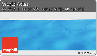 Physical Panoramic Map of the Area around 44° 53' 21" S, 148° 49' 29" E