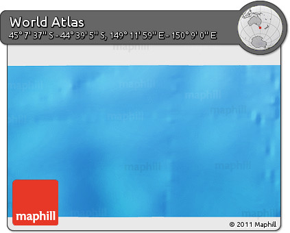 Physical 3D Map of the Area around 44° 53' 21" S, 149° 40' 30" E