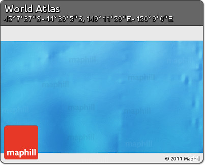 Physical 3D Map of the Area around 44° 53' 21" S, 149° 40' 30" E