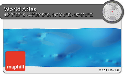 Physical Panoramic Map of the Area around 44° 53' 21" S, 14° 31' 30" E