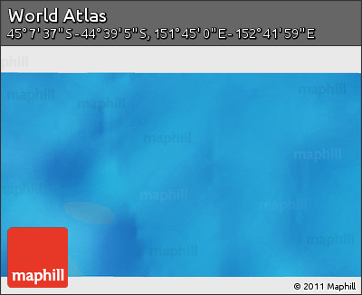 Physical 3D Map of the Area around 44° 53' 21" S, 152° 13' 29" E