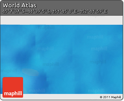 Physical 3D Map of the Area around 44° 53' 21" S, 152° 13' 29" E