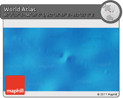 Physical 3D Map of the Area around 44° 53' 21" S, 153° 4' 29" E