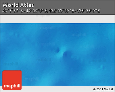 Physical 3D Map of the Area around 44° 53' 21" S, 153° 4' 29" E