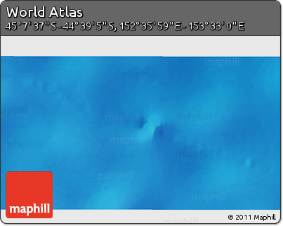 Physical 3D Map of the Area around 44° 53' 21" S, 153° 4' 29" E