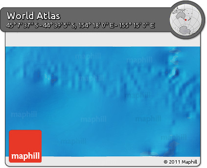 Physical 3D Map of the Area around 44° 53' 21" S, 154° 46' 30" E