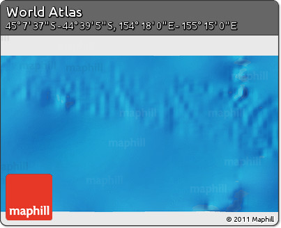 Physical 3D Map of the Area around 44° 53' 21" S, 154° 46' 30" E