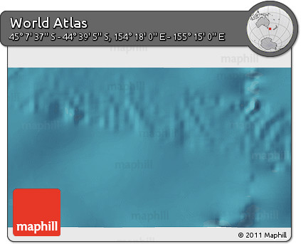 Satellite 3D Map of the Area around 44° 53' 21" S, 154° 46' 30" E