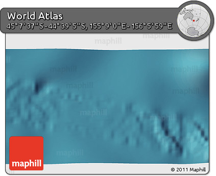 Satellite 3D Map of the Area around 44° 53' 21" S, 155° 37' 30" E