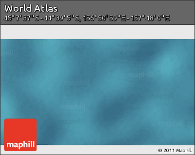 Satellite 3D Map of the Area around 44° 53' 21" S, 157° 19' 29" E