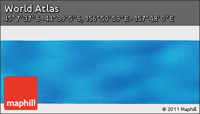 Physical Panoramic Map of the Area around 44° 53' 21" S, 157° 19' 29" E