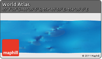 Physical Panoramic Map of the Area around 44° 53' 21" S, 158° 10' 30" E
