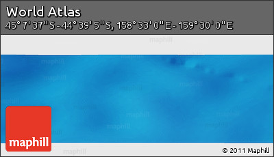 Physical Panoramic Map of the Area around 44° 53' 21" S, 159° 1' 30" E