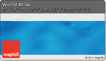 Physical Panoramic Map of the Area around 44° 53' 21" S, 159° 1' 30" E