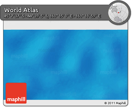 Physical 3D Map of the Area around 44° 53' 21" S, 160° 43' 29" E