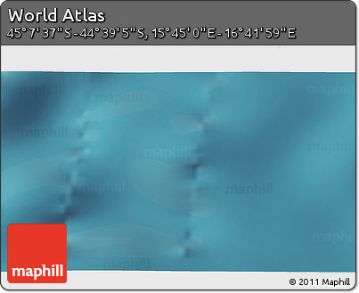 Satellite 3D Map of the Area around 44° 53' 21" S, 16° 13' 30" E