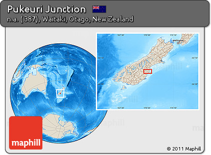 Shaded Relief Location Map of Pukeuri Junction