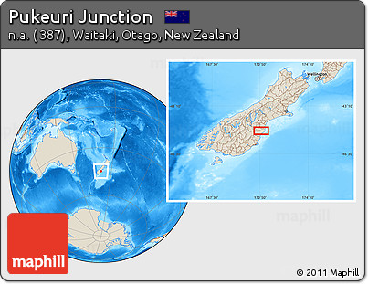 Shaded Relief Location Map of Pukeuri Junction