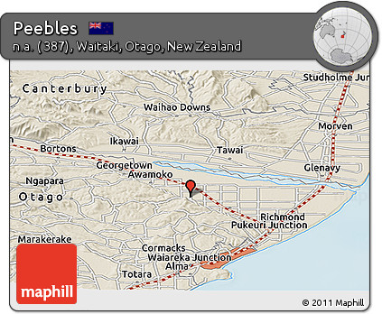 Shaded Relief Panoramic Map of Peebles