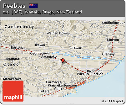 Shaded Relief Panoramic Map of Peebles