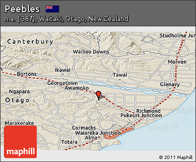 Shaded Relief Panoramic Map of Peebles