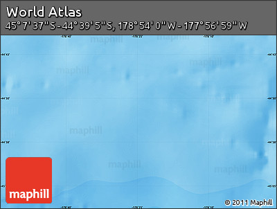 Political Map of the Area around 44° 53' 21" S, 178° 25' 30" W