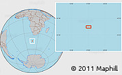Gray Location Map of the area around 44° 53' 21" S, 17° 4' 30" E