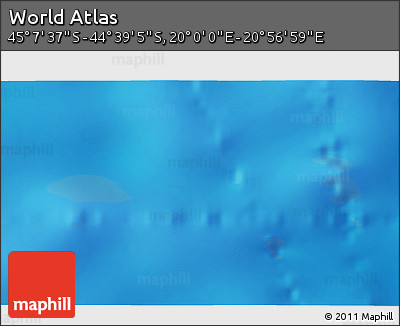 Physical 3D Map of the Area around 44° 53' 21" S, 20° 28' 30" E