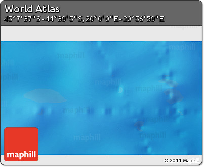 Physical 3D Map of the Area around 44° 53' 21" S, 20° 28' 30" E