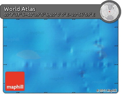 Physical Map of the Area around 44° 53' 21" S, 20° 28' 30" E