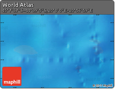 Physical Map of the Area around 44° 53' 21" S, 20° 28' 30" E