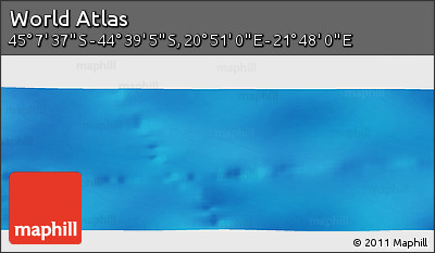 Physical Panoramic Map of the Area around 44° 53' 21" S, 21° 19' 30" E