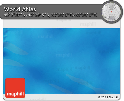 Physical 3D Map of the Area around 44° 53' 21" S, 23° 1' 29" E