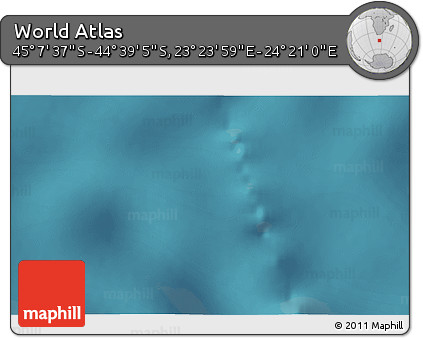 Satellite 3D Map of the Area around 44° 53' 21" S, 23° 52' 30" E