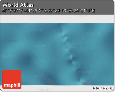 Satellite 3D Map of the Area around 44° 53' 21" S, 23° 52' 30" E