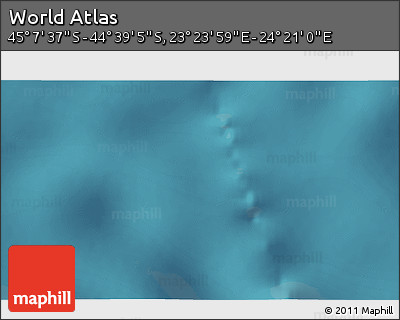 Satellite 3D Map of the Area around 44° 53' 21" S, 23° 52' 30" E